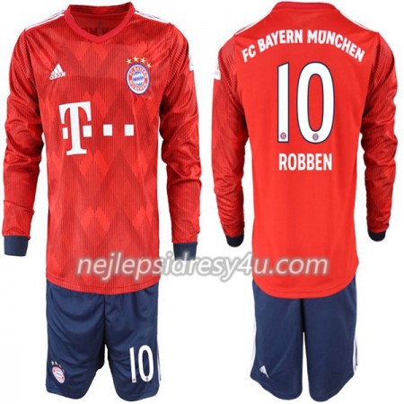 Fotbalový Dres FC Bayern Mnichov Robben 10 Dětské Domácí 2018/19 Dlouhý Rukáv